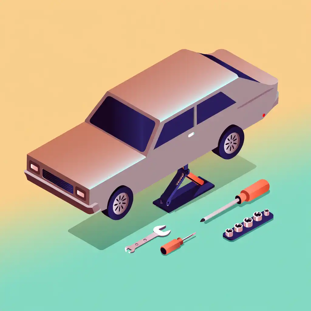 Car repair illustration