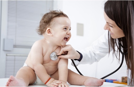 Child receiving medical care